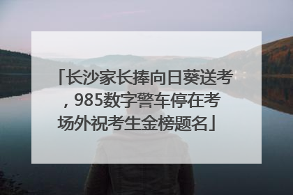 长沙家长捧向日葵送考，985数字警车停在考场外祝考生金榜题名